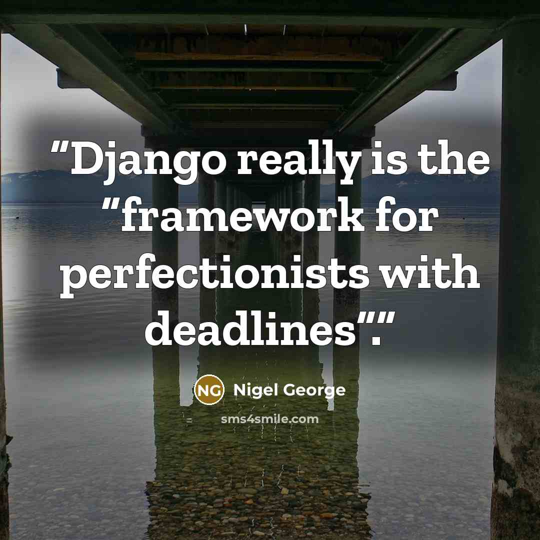 “Django really is the “framework for perfectionists with deadlines”.” quote by Nigel George