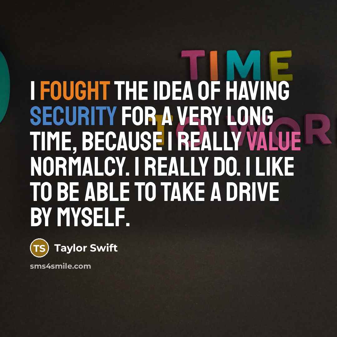 “I fought the idea of having security for a very…” quote by Taylor Swift