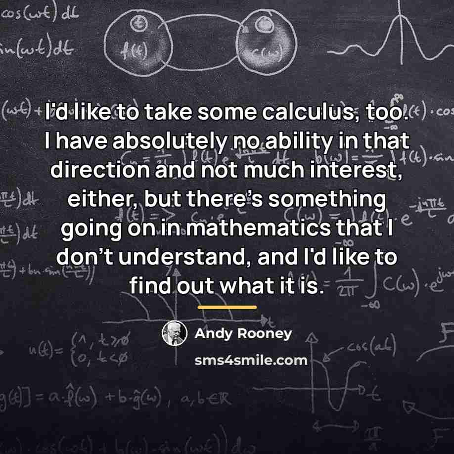 “I'd like to take some calculus, too. I have absolutely…” quote by Andy Rooney