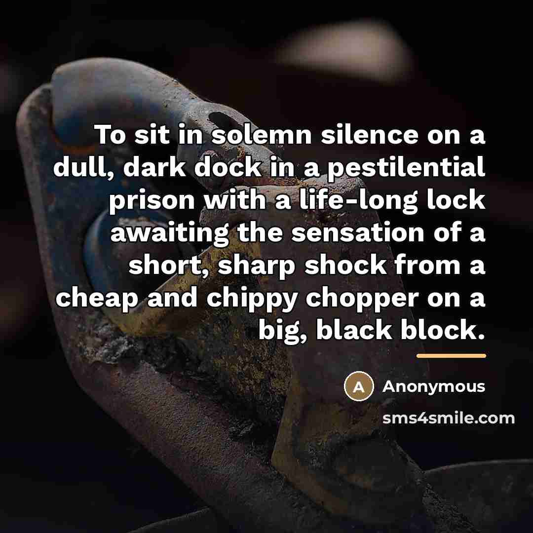 “To sit in solemn silence on a dull, dark dock…” quote by Anonymous