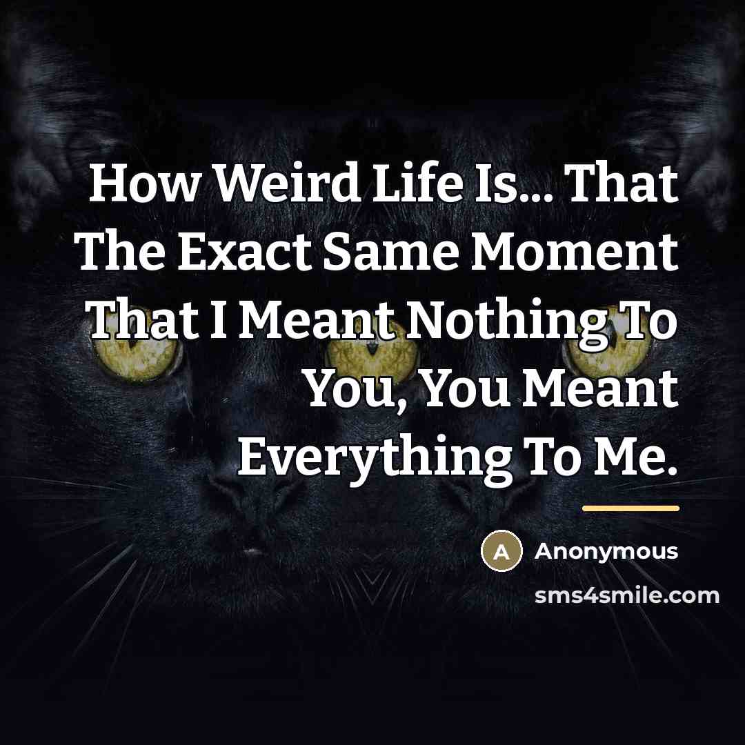 “How Weird Life Is... That The Exact Same Moment That…” quote by Anonymous