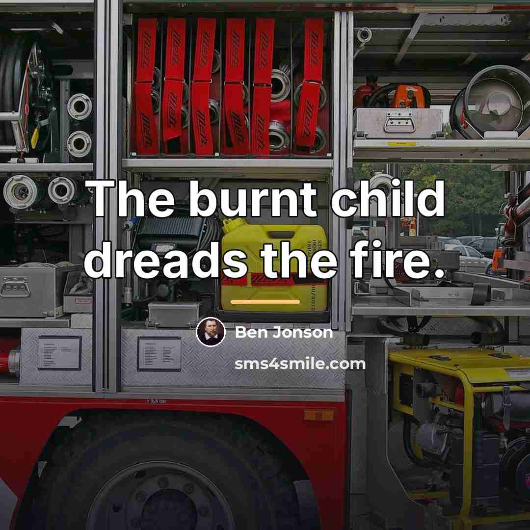 “The burnt child dreads the fire.…” quote by Ben Jonson
