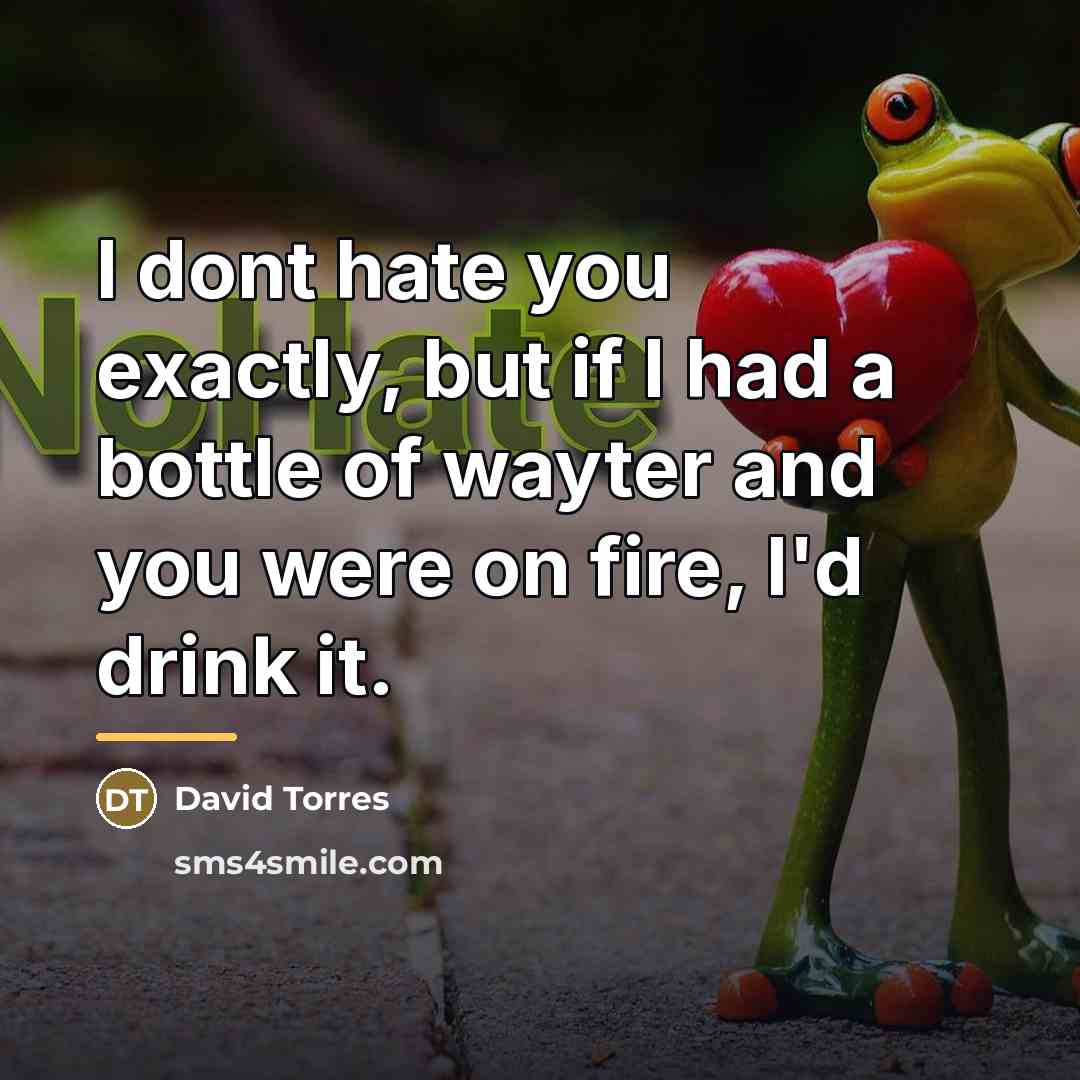 “I dont hate you exactly, but if I had a…” quote by David Torres