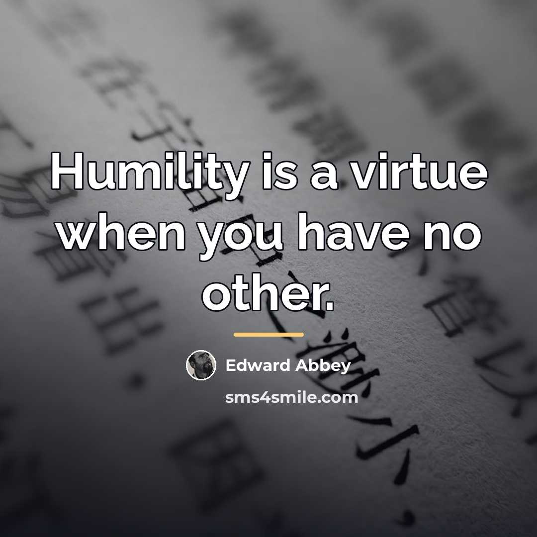“Humility is a virtue when you have no other.…” quote by Edward Abbey