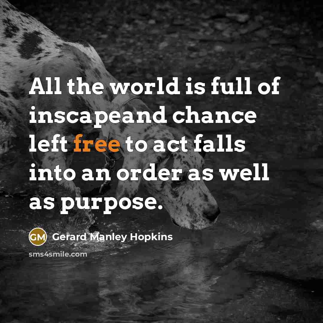 “All the world is full of inscapeand chance left free…” quote by Gerard Manley Hopkins