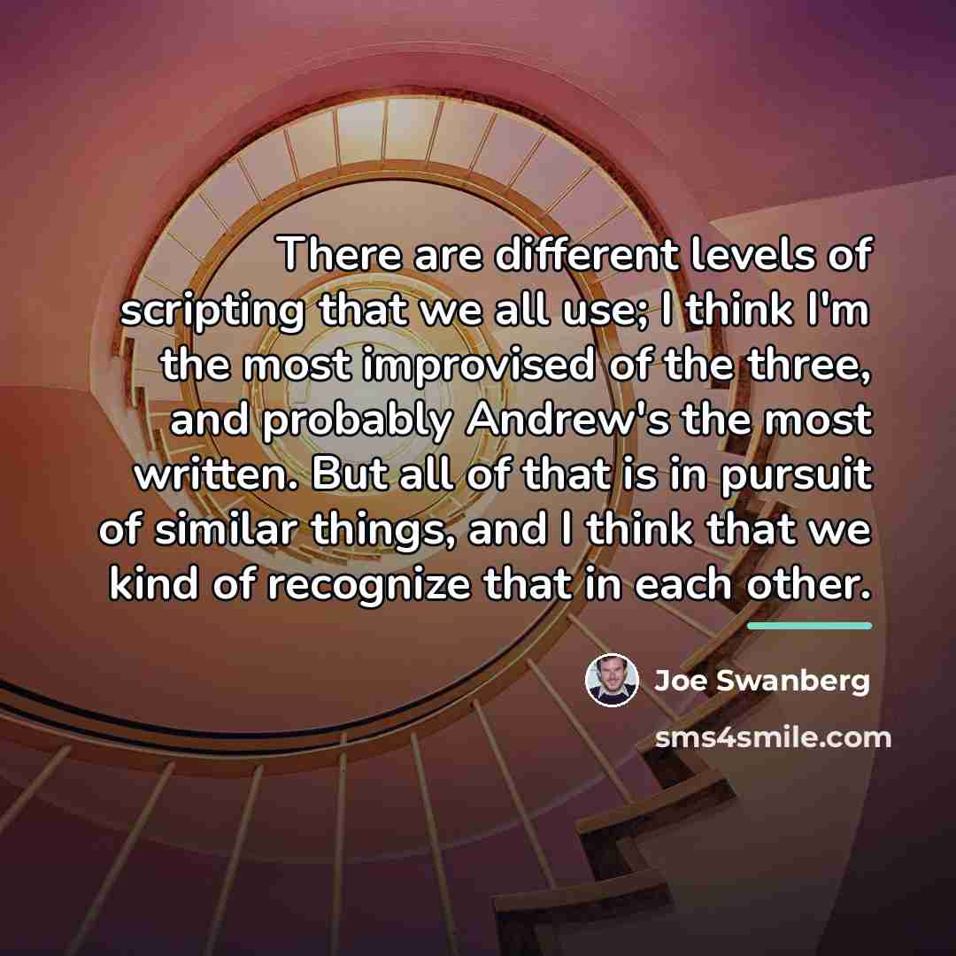 “There are different levels of scripting that we all use;…” quote by Joe Swanberg