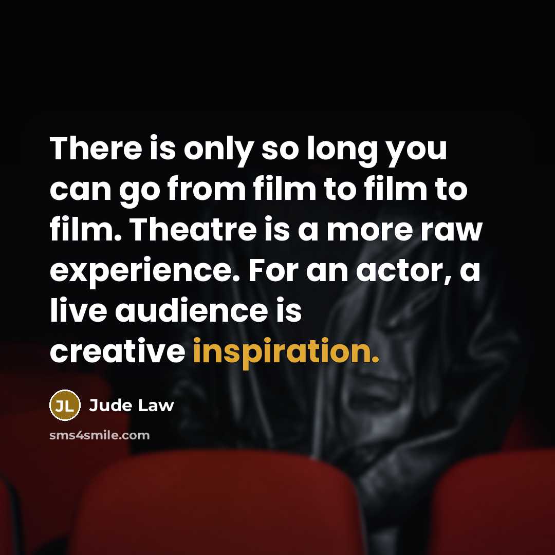 “There is only so long you can go from film…” quote by Jude Law