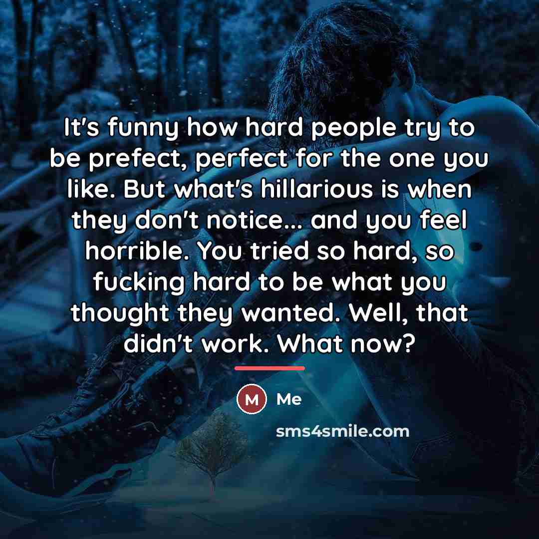 “It's funny how hard people try to be prefect, perfect…” quote by Me