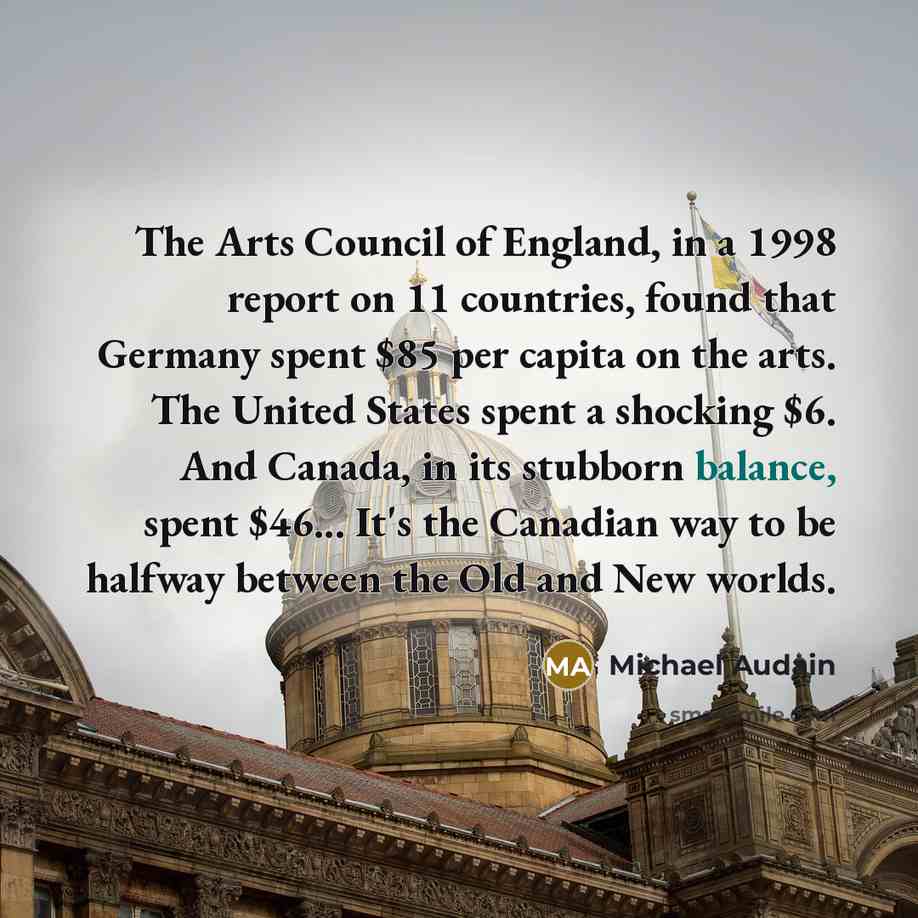 “The Arts Council of England, in a 1998 report on…” quote by Michael Audain