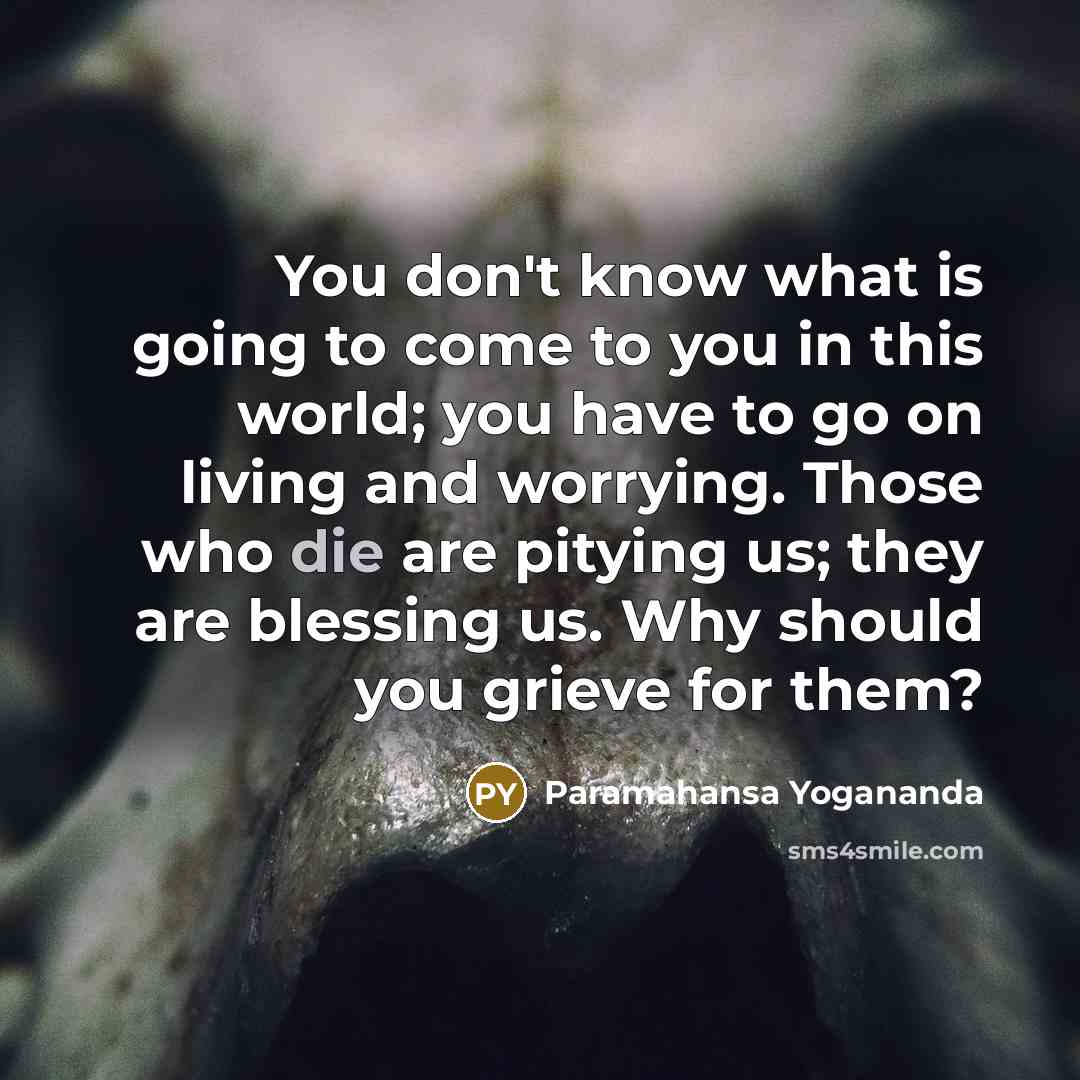 “You don't know what is going to come to you…” quote by Paramahansa Yogananda
