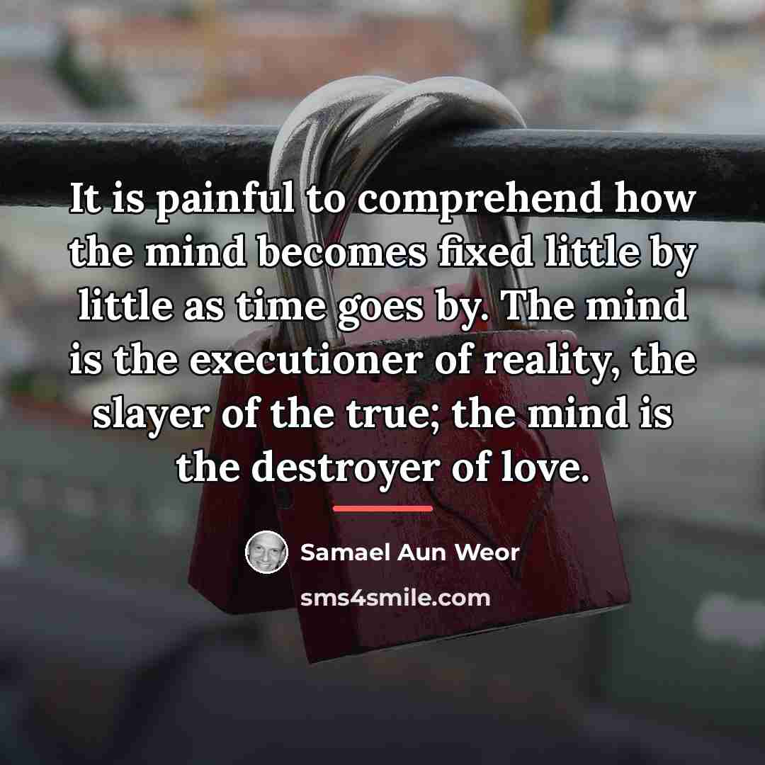 “It is painful to comprehend how the mind becomes fixed…” quote by Samael Aun Weor
