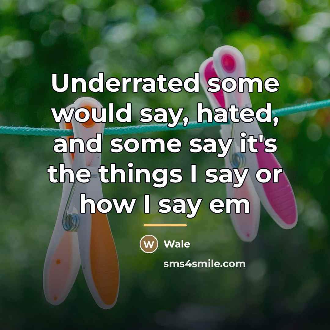 “Underrated some would say, hated, and some say it's the…” quote by Wale