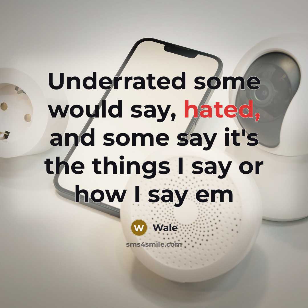“Underrated some would say, hated, and some say it's the things I say or how I say em” quote by Wale
