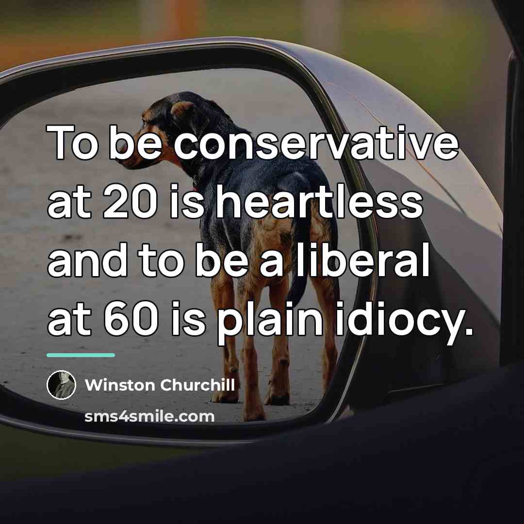 “To be conservative at 20 is heartless and to be…” quote by Winston Churchill
