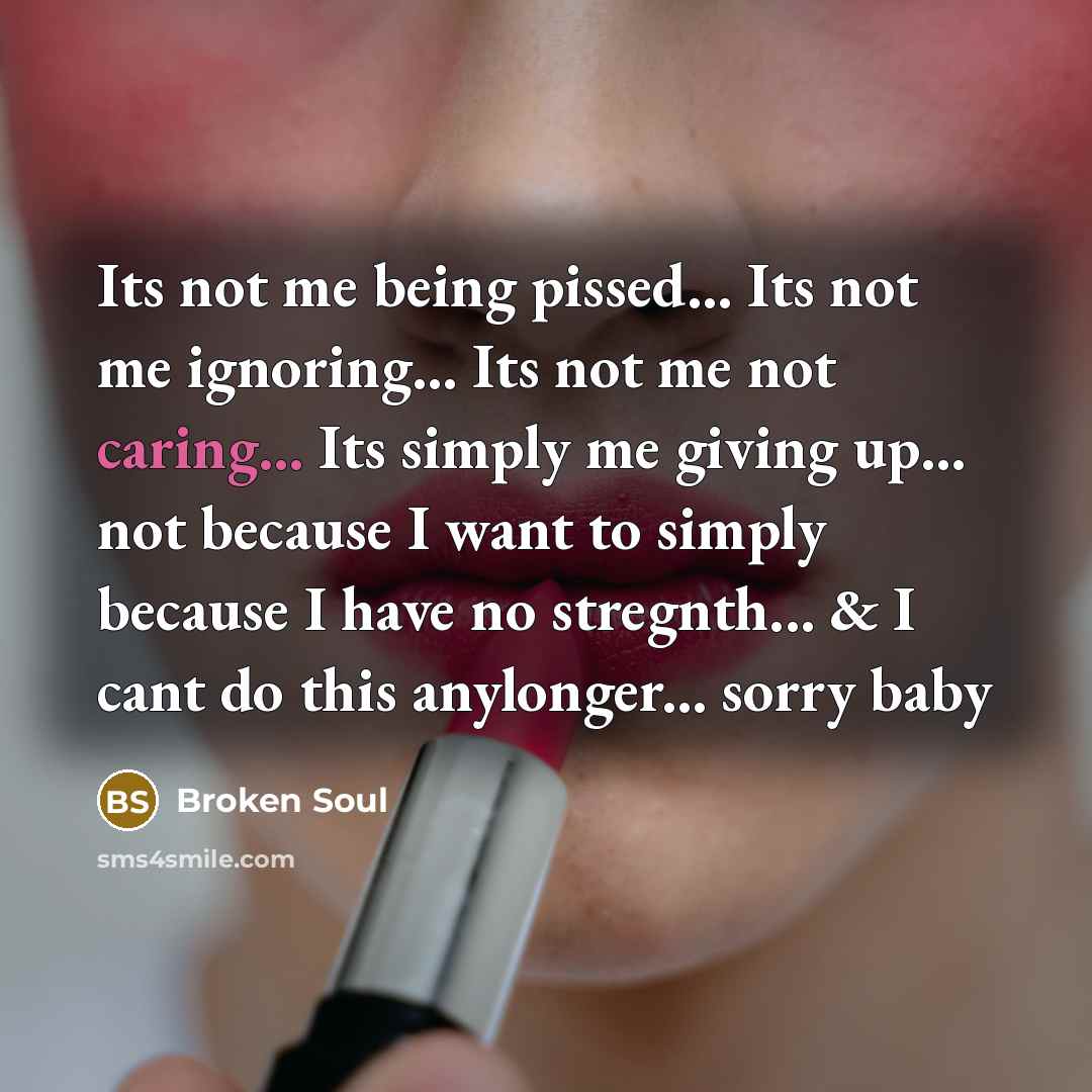 “Its not me being pissed... Its not me ignoring... Its…” quote by Broken Soul