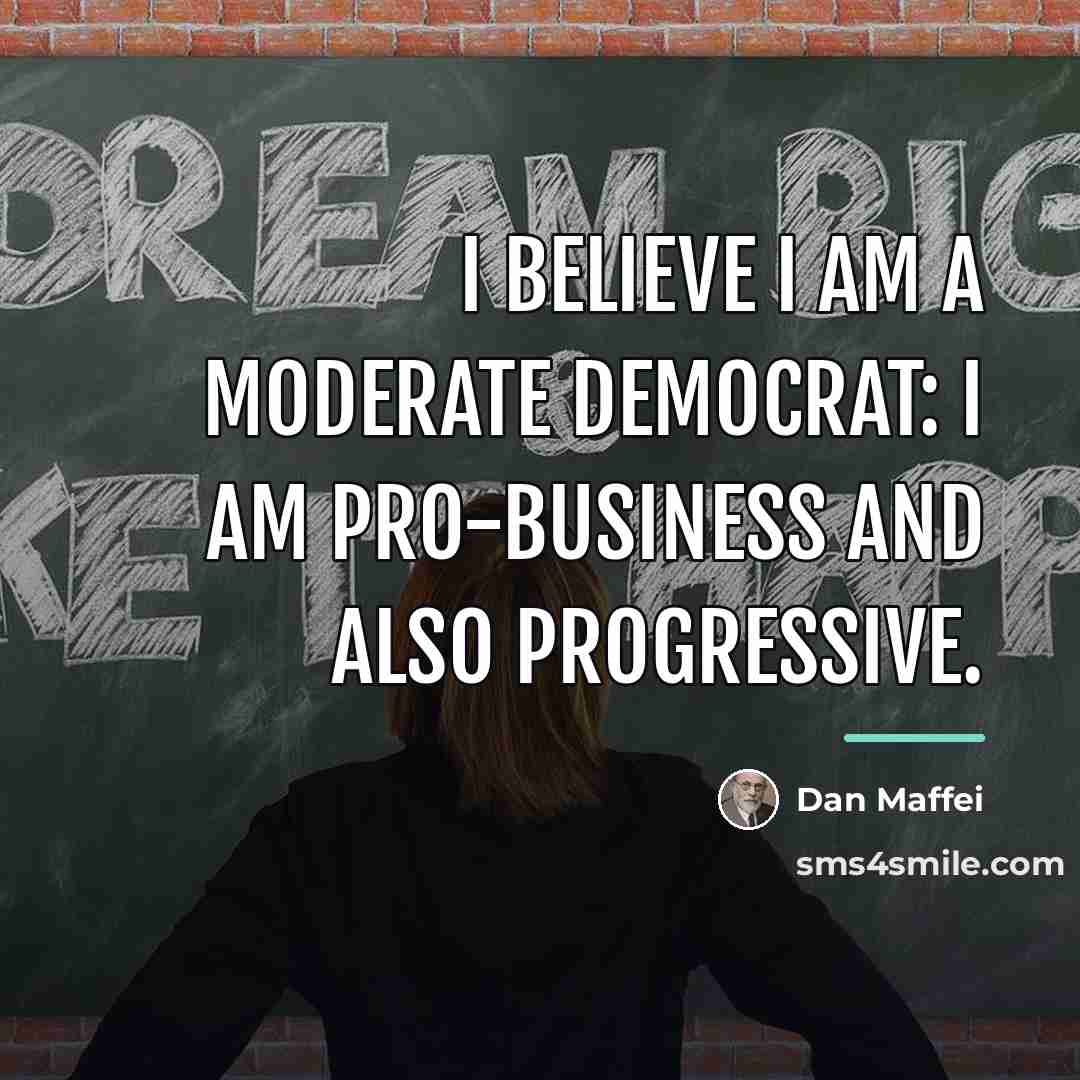 “I believe I am a moderate Democrat: I am pro-business…” quote by Dan Maffei