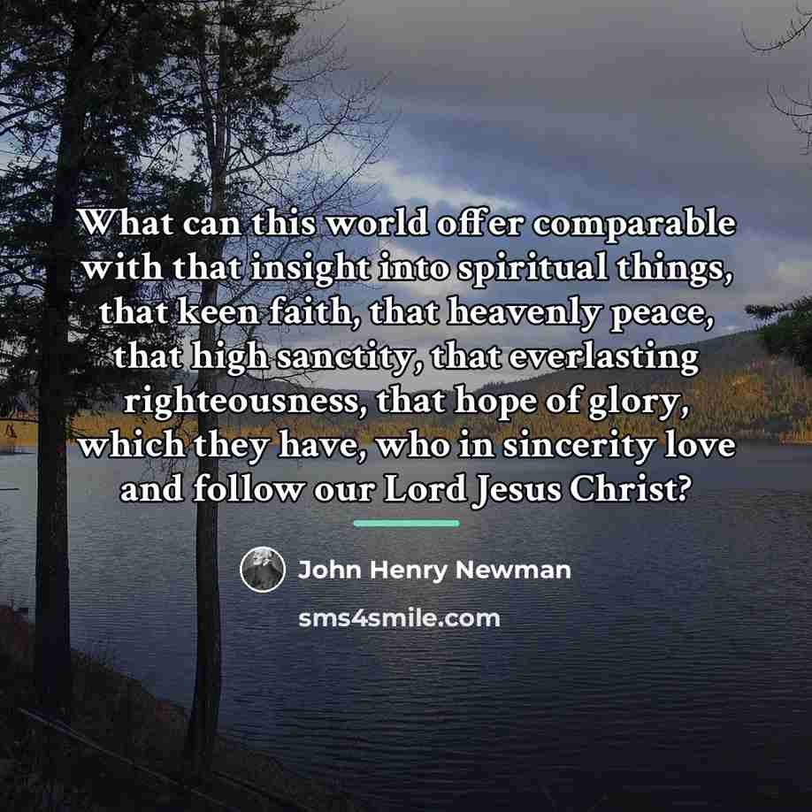 “What can this world offer comparable with that insight into…” quote by John Henry Newman