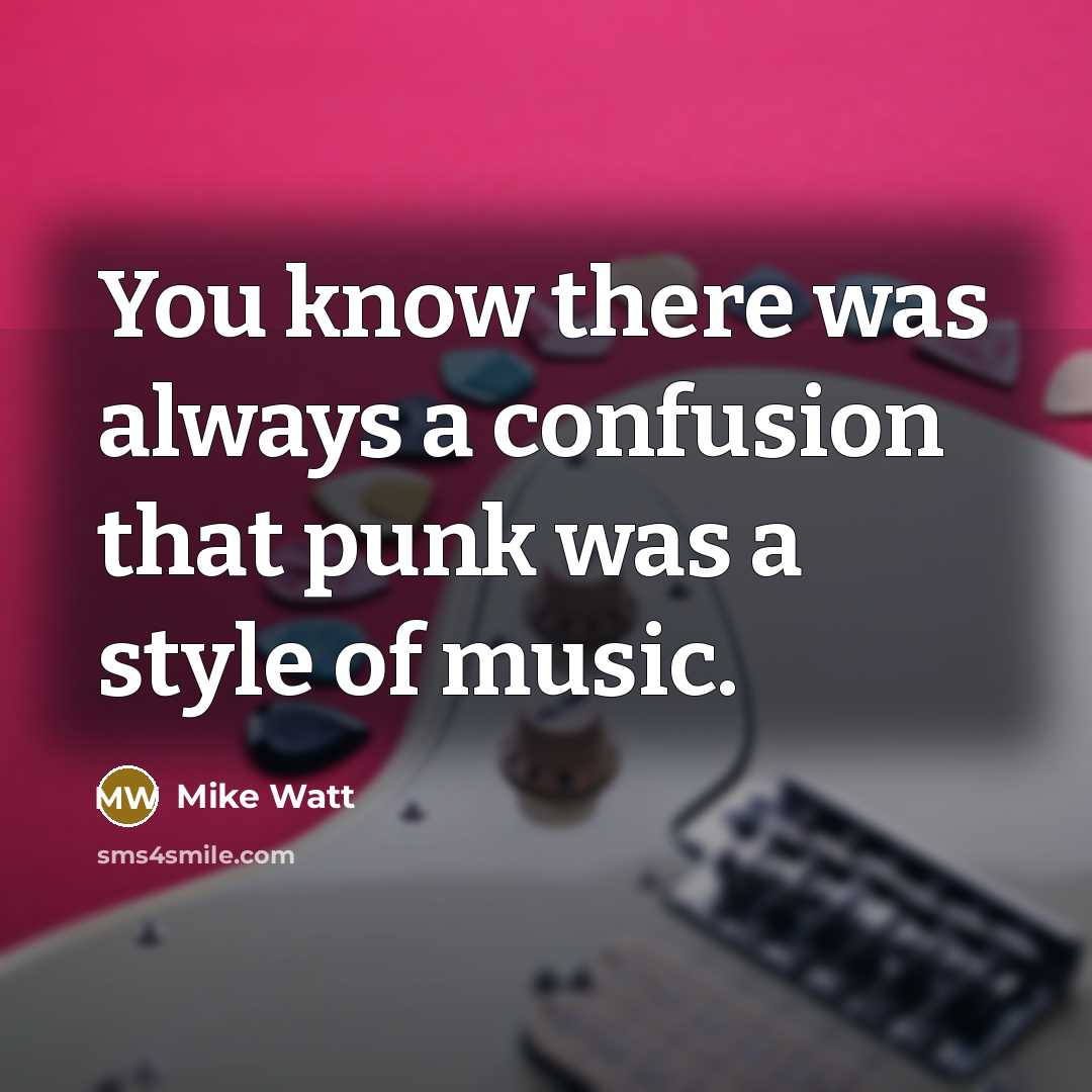 “You know there was always a confusion that punk was…” quote by Mike Watt