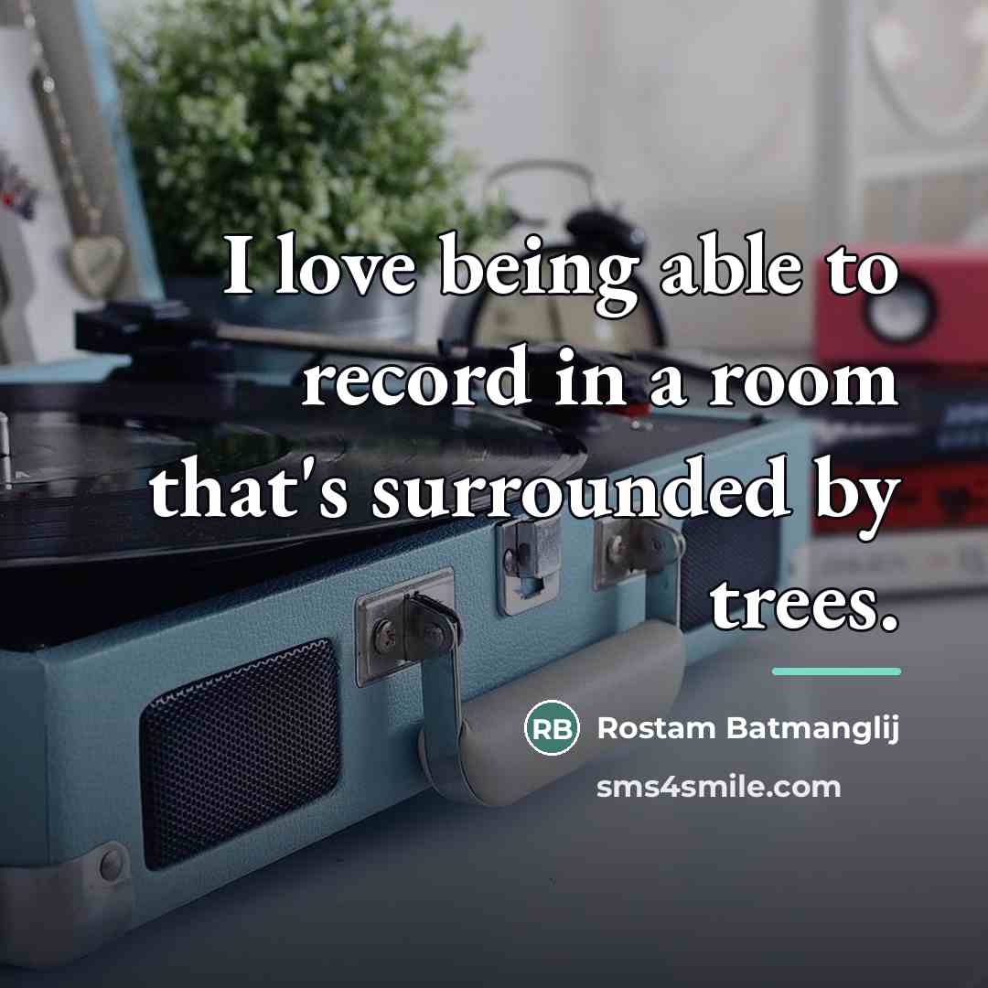“I love being able to record in a room that's…” quote by Rostam Batmanglij