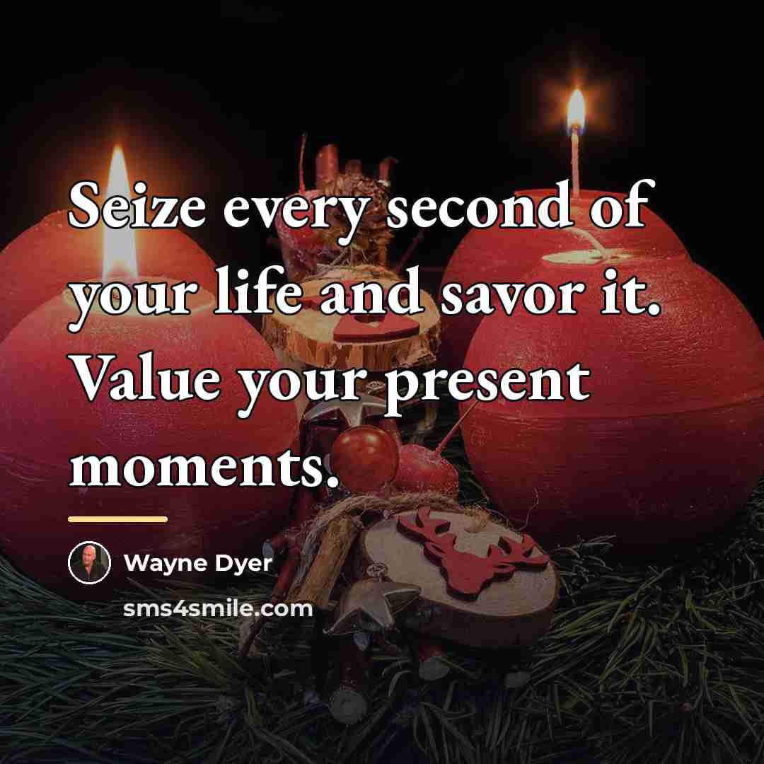 “Seize every second of your life and savor it. Value…” quote by Wayne Dyer