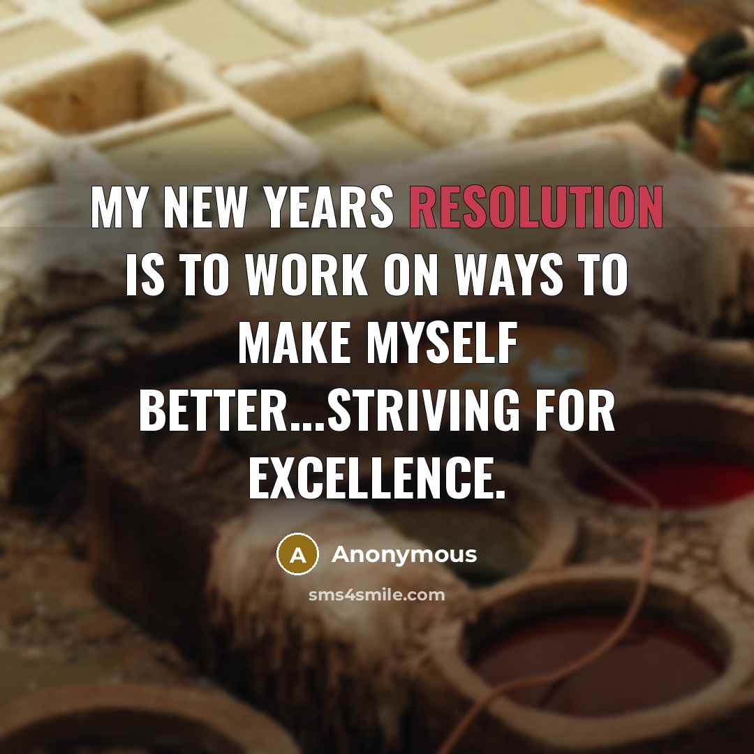 “My new years resolution is to work on ways to…” quote by Anonymous