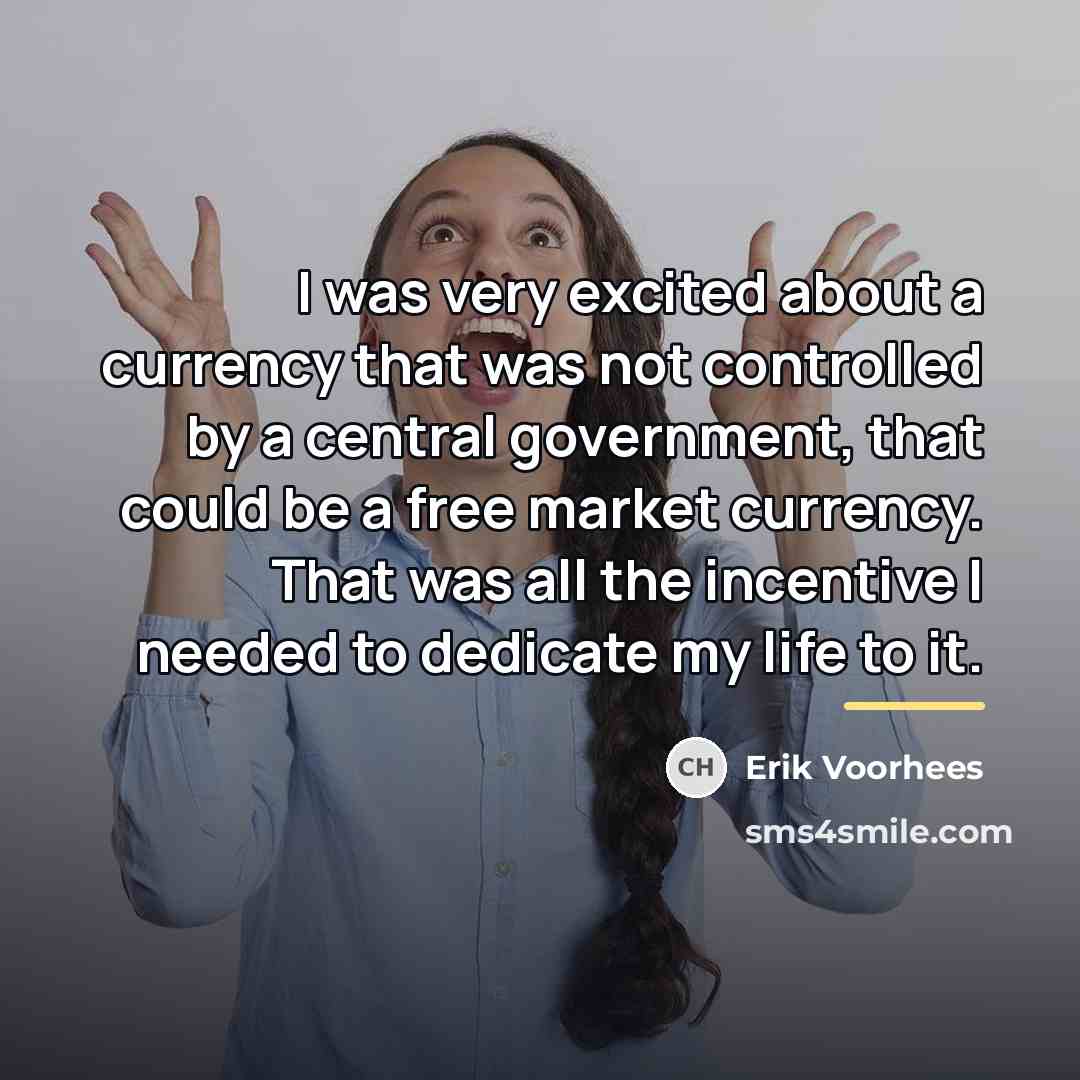 “I was very excited about a currency that was not…” quote by Erik Voorhees