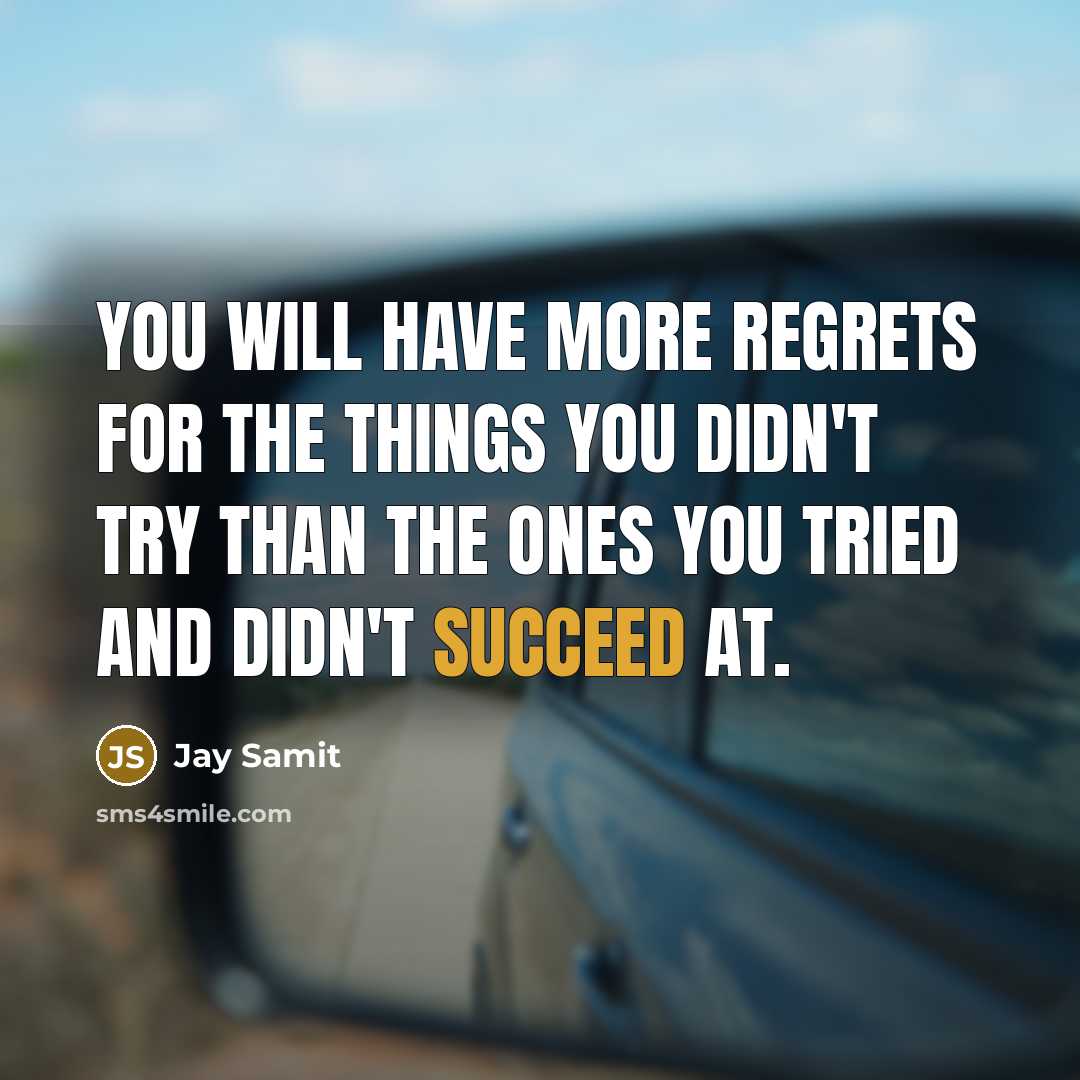 “You will have more regrets for the things you didn't…” quote by Jay Samit