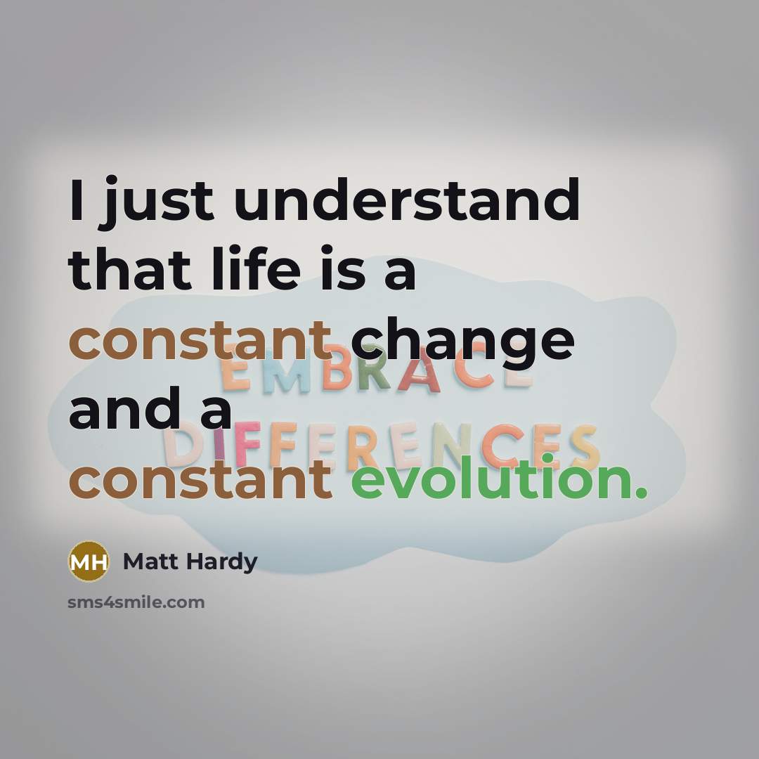 “I just understand that life is a constant change and…” quote by Matt Hardy