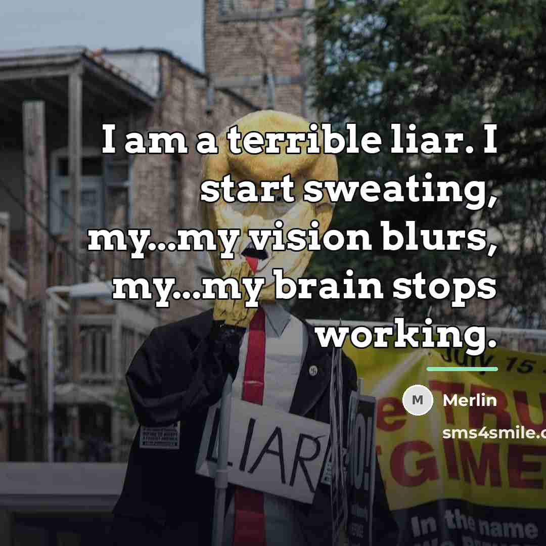 “I am a terrible liar. I start sweating, my...my vision…” quote by Merlin