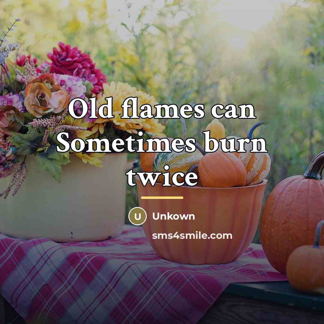 “Old flames can Sometimes burn twice…” quote by Unkown