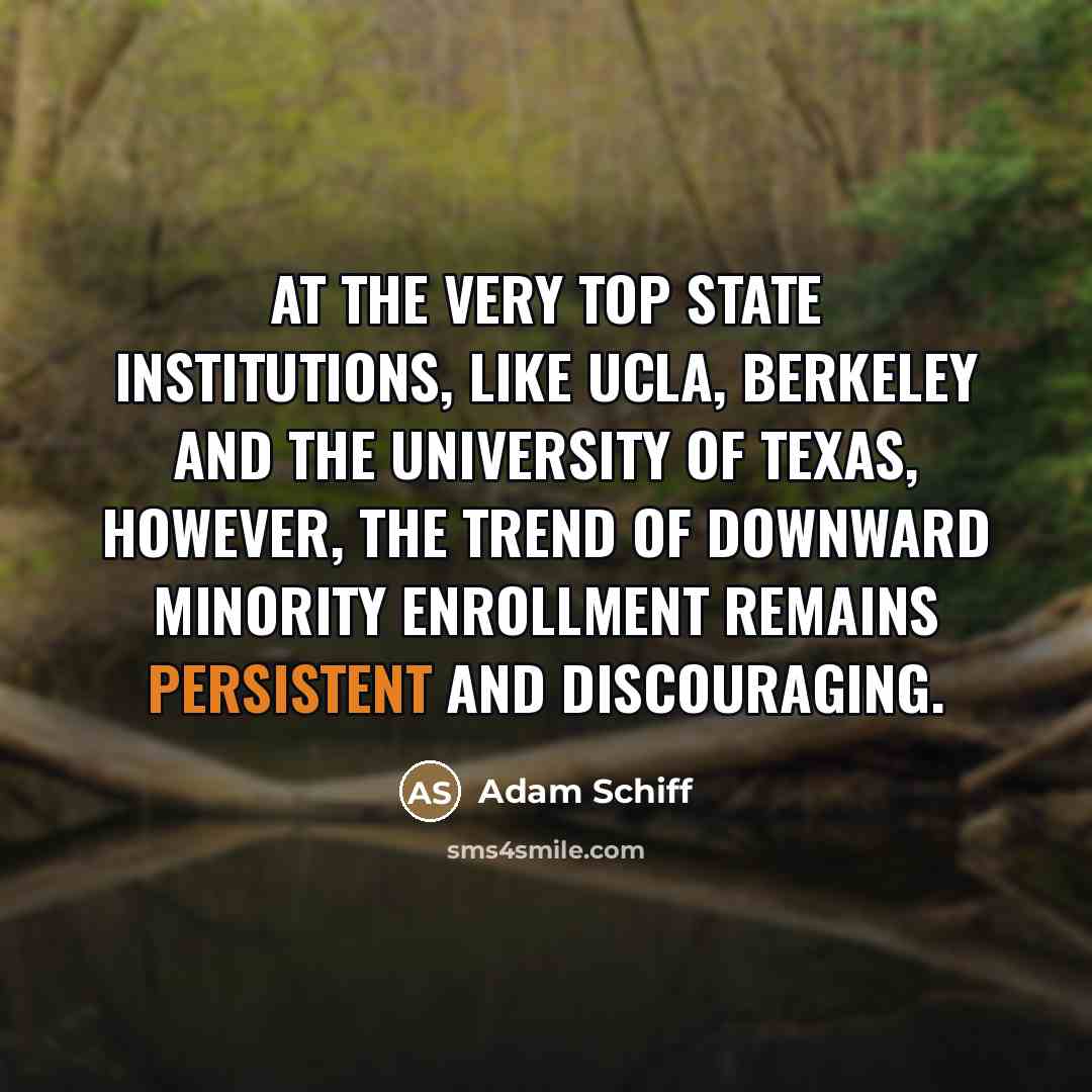 “At the very top state institutions, like UCLA, Berkeley and…” quote by Adam Schiff