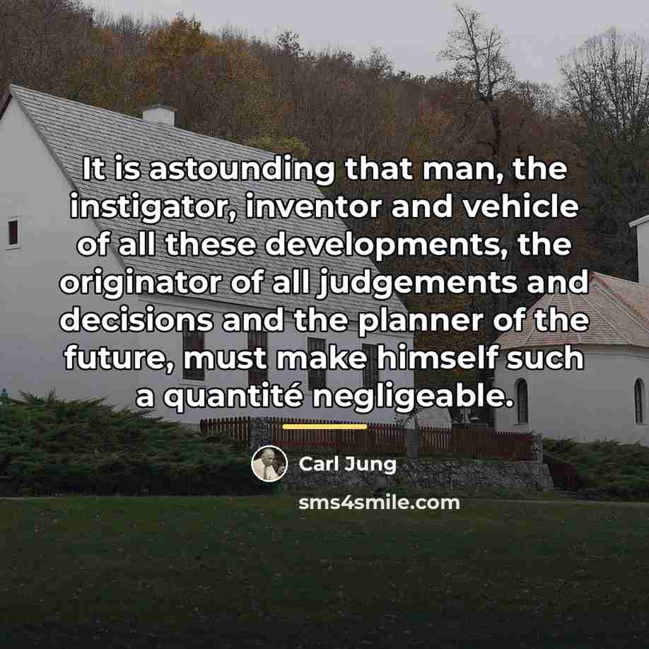“It is astounding that man, the instigator, inventor and vehicle…” quote by Carl Jung