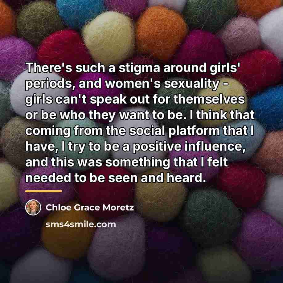 “There's such a stigma around girls' periods, and women's sexuality…” quote by Chloe Grace Moretz