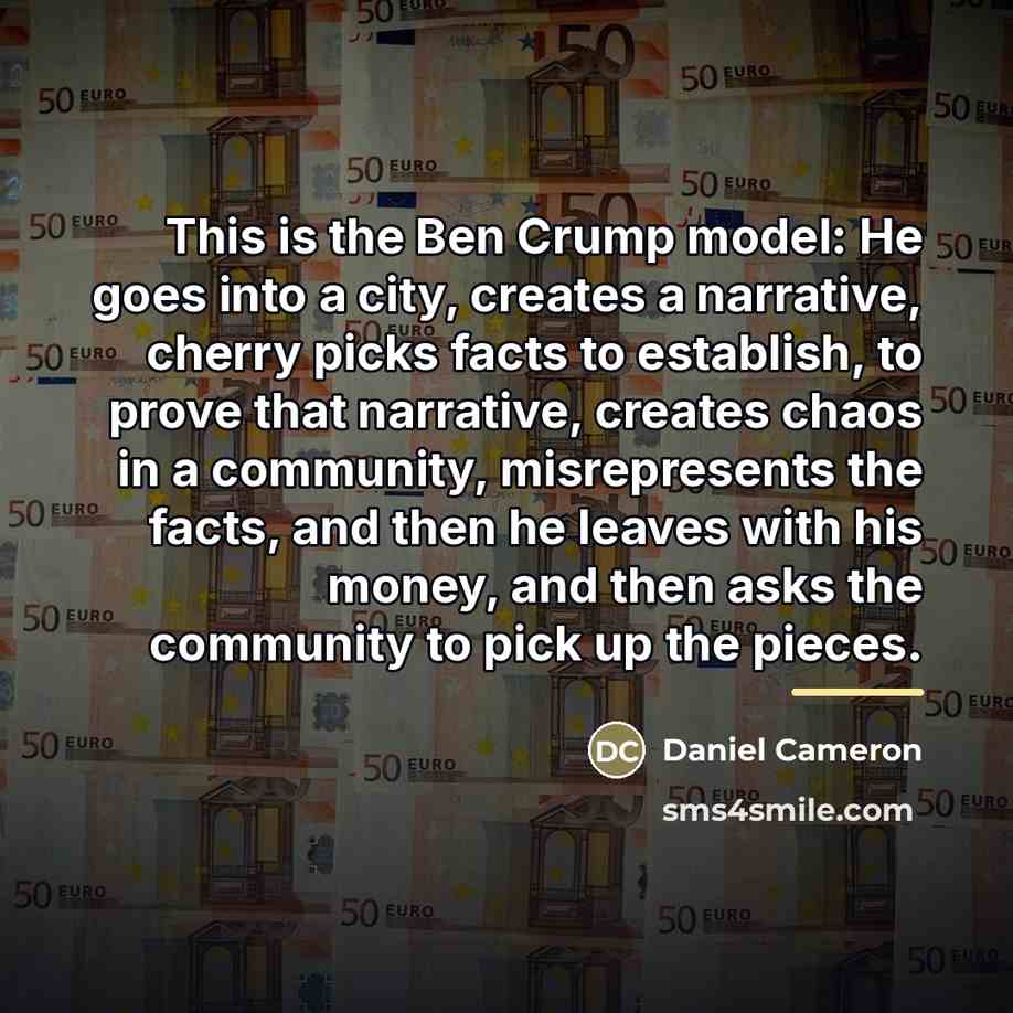 “This is the Ben Crump model: He goes into a…” quote by Daniel Cameron