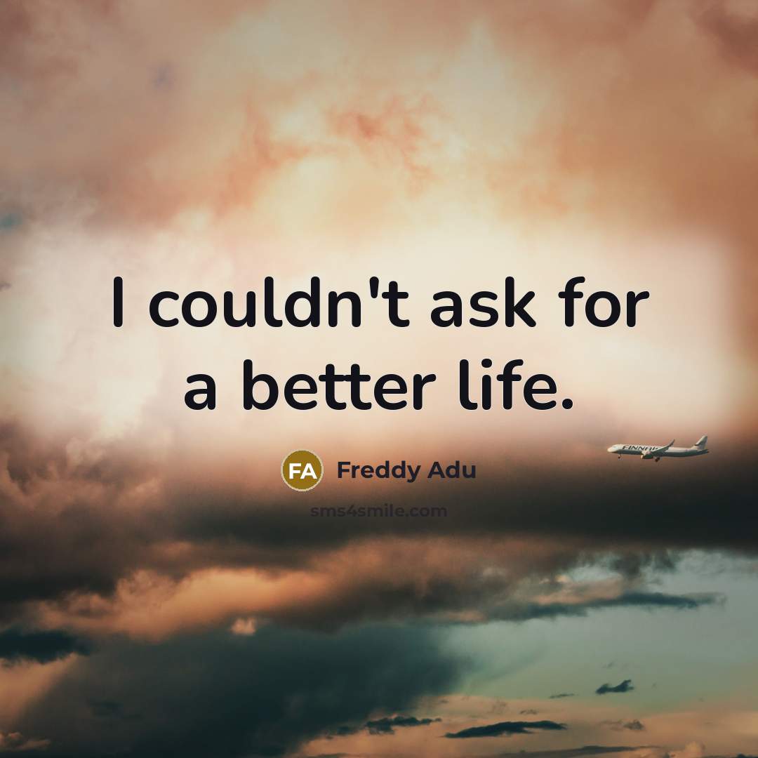 “I couldn't ask for a better life.…” quote by Freddy Adu