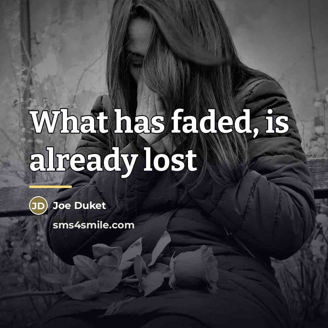“What has faded, is already lost…” quote by Joe Duket