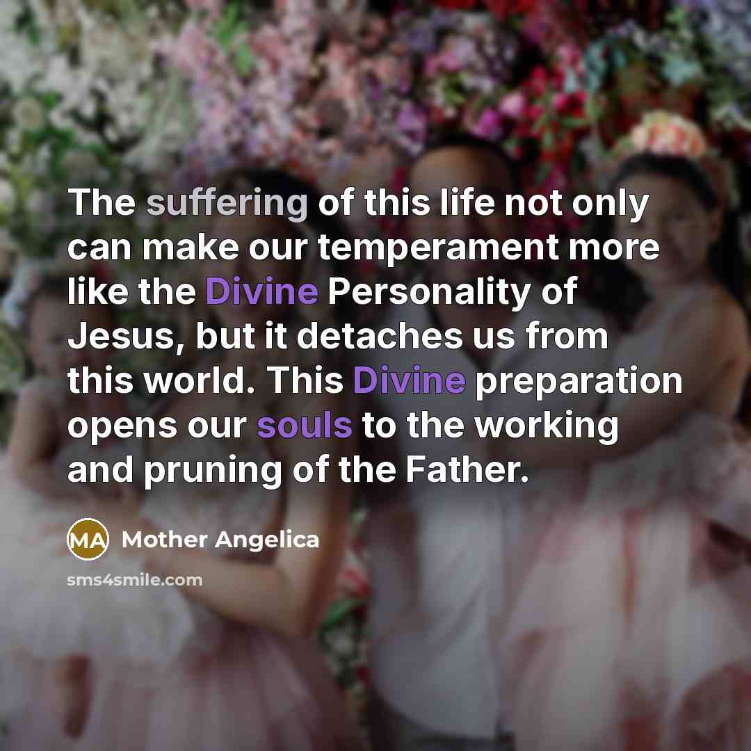 “The suffering of this life not only can make our…” quote by Mother Angelica