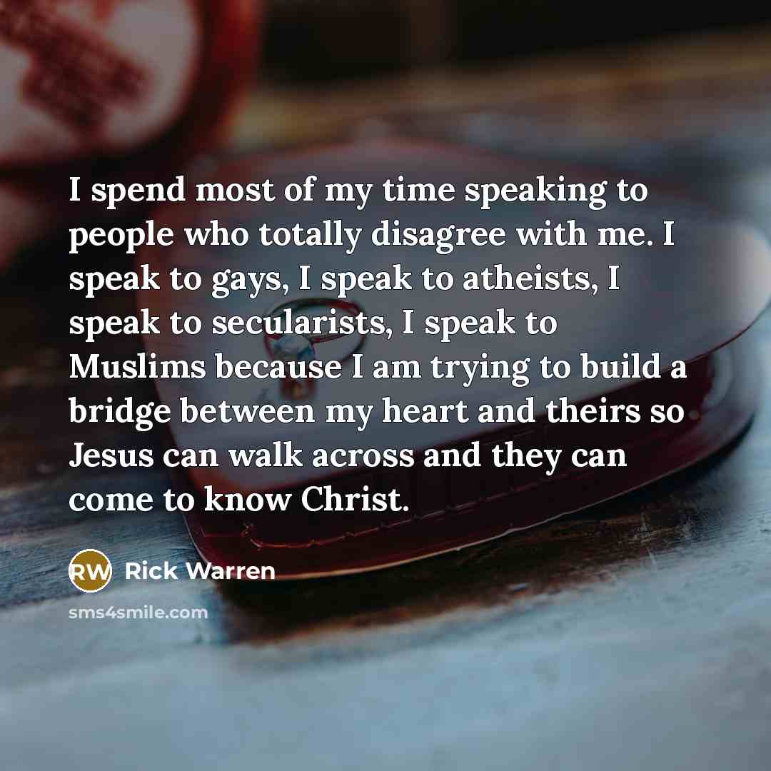 “I spend most of my time speaking to people who…” quote by Rick Warren