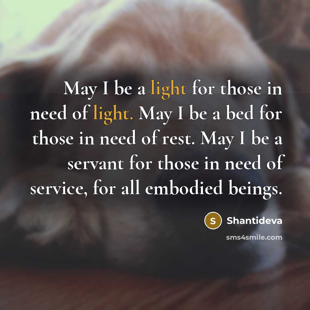 “May I be a light for those in need of…” quote by Shantideva