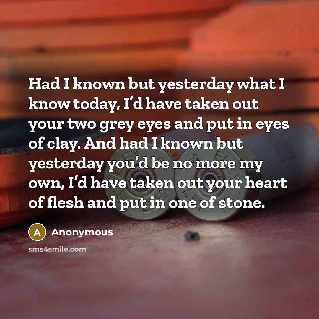 “Had I known but yesterday what I know today, I’d…” quote by Anonymous