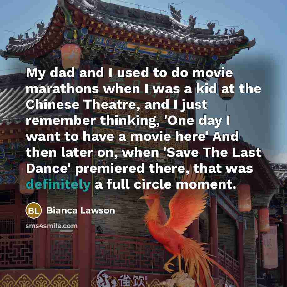 “My dad and I used to do movie marathons when…” quote by Bianca Lawson