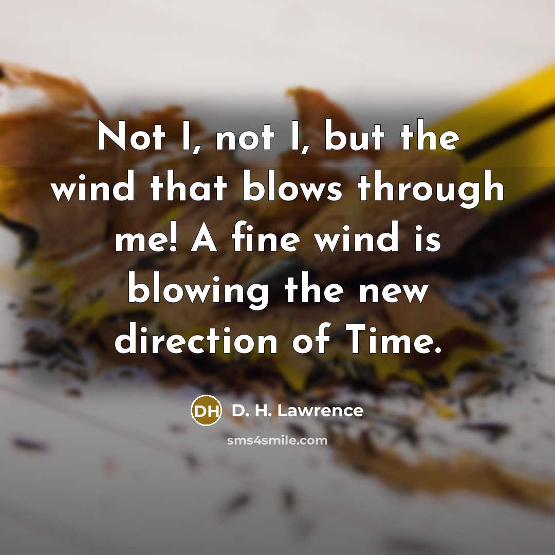 “Not I, not I, but the wind that blows through…” quote by D. H. Lawrence