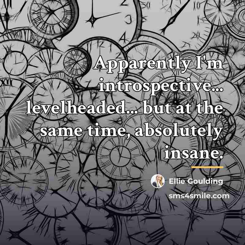 “Apparently I'm introspective... levelheaded... but at the same time, absolutely…” quote by Ellie Goulding
