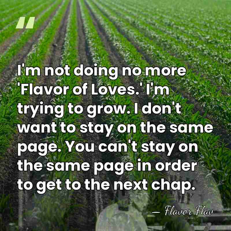 I'm not doing no more 'Flavor of Loves.' I'm trying to grow.&hellip; - Flavor Flav