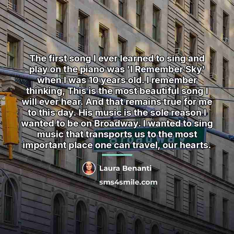 “The first song I ever learned to sing and play…” quote by Laura Benanti
