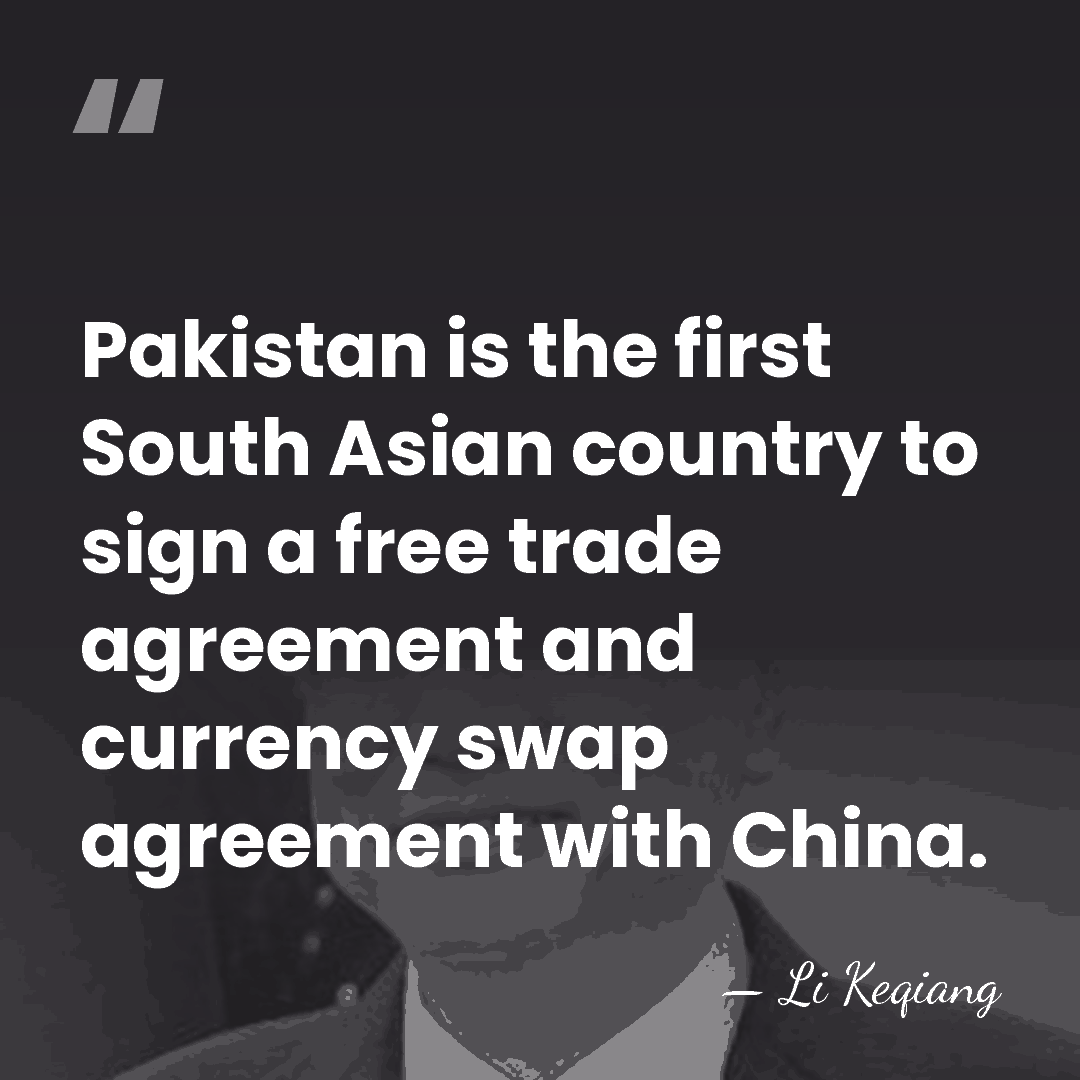 Pakistan is the first South Asian country to sign a free trade&hellip; - Li Keqiang
