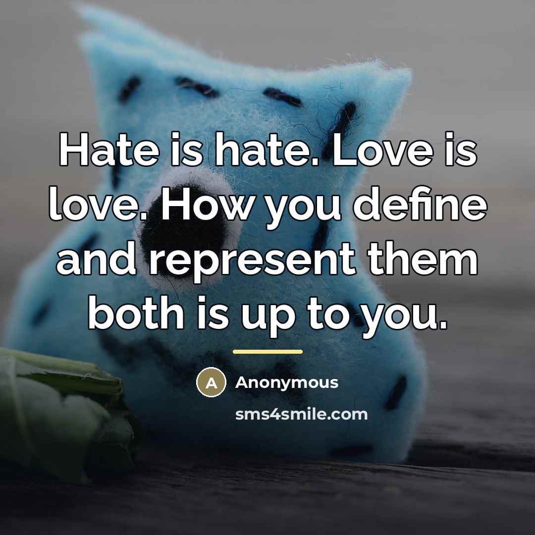“Hate is hate. Love is love. How you define and…” quote by Anonymous