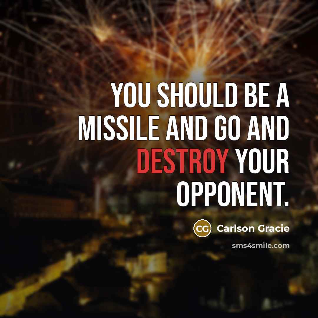 “You should be a missile and go and destroy your…” quote by Carlson Gracie