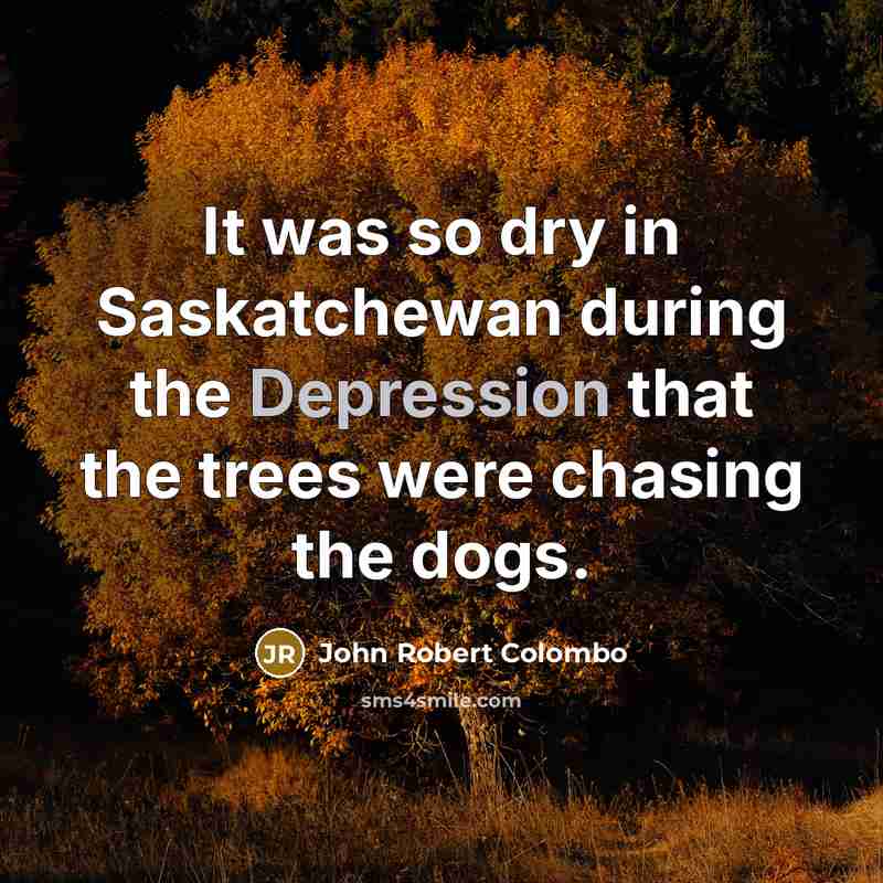 “It was so dry in Saskatchewan during the Depression that…” quote by John Robert Colombo