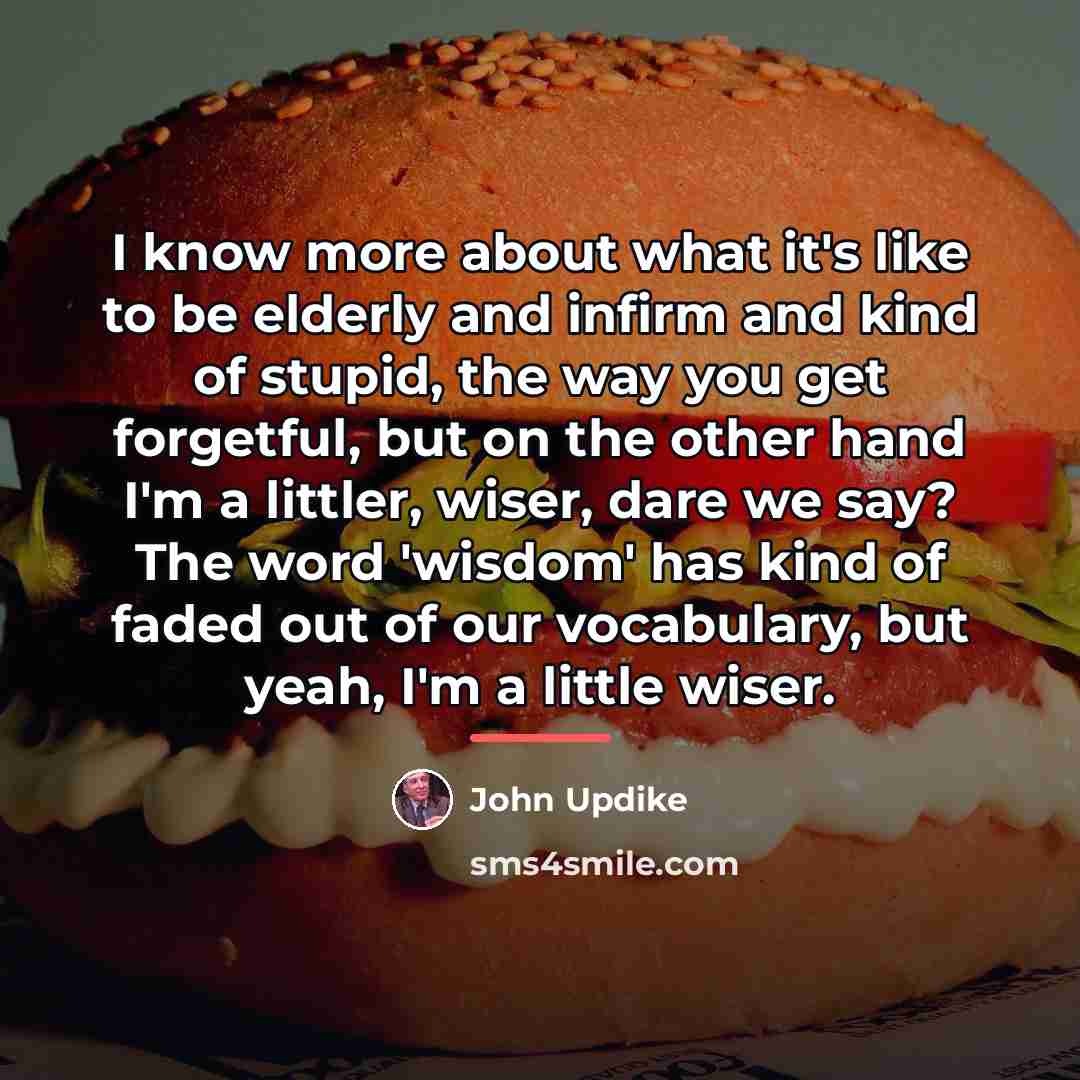 “I know more about what it's like to be elderly…” quote by John Updike